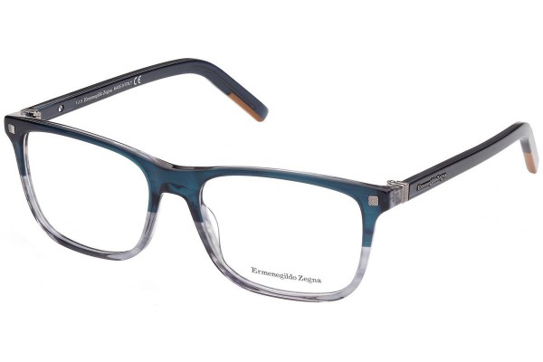 Okulary korekcyjne Zegna EZ5187 092 Kwadratowe Niebieskie