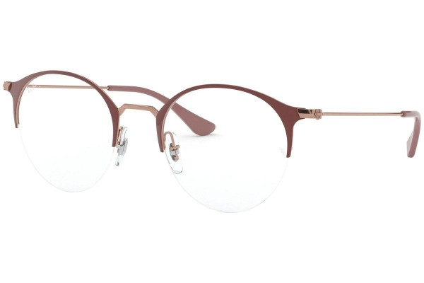 Okulary korekcyjne Ray-Ban RX3578V 2973 Okrągłe Brązowe