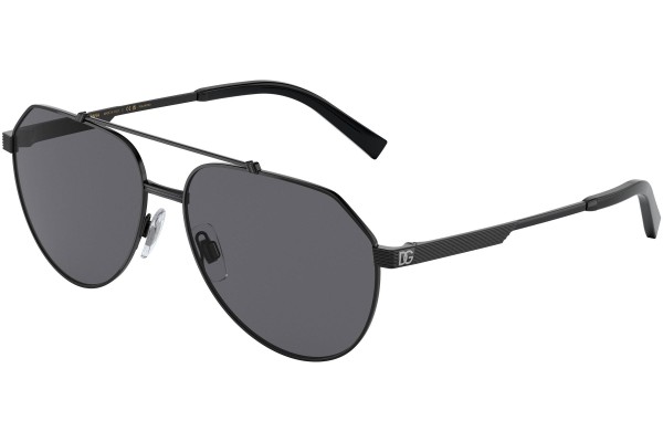 Okulary przeciwsłoneczne Dolce & Gabbana DG2288 110681 Polarized Pilotki (Aviator) Czarne