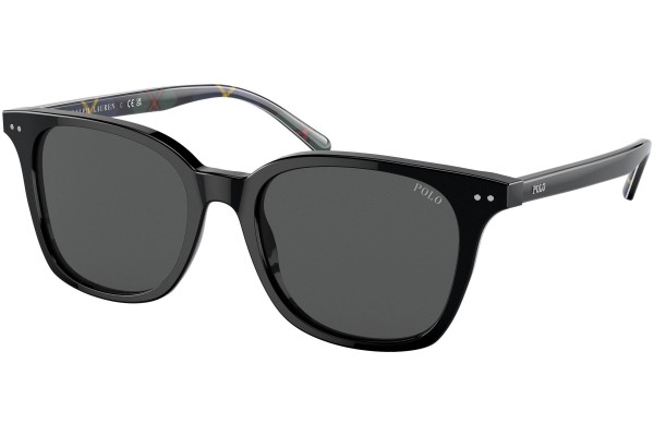 Okulary przeciwsłoneczne Polo Ralph Lauren PH4187 500187 Kwadratowe Czarne