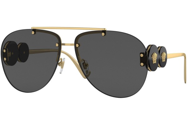 Okulary przeciwsłoneczne Versace Double Medusa Aviator VE2250 100287 Pilotki (Aviator) Złote