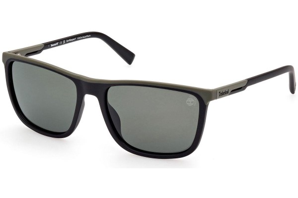 Okulary przeciwsłoneczne Timberland TB9302 02R Polarized Kwadratowe Czarne