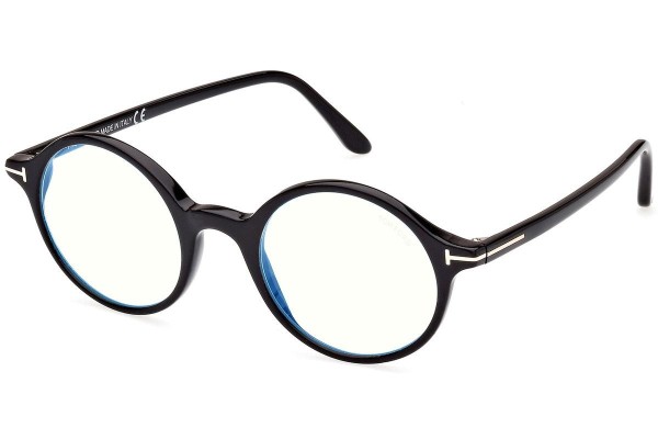 Okulary korekcyjne Tom Ford FT5834-B 001 Okrągłe Czarne