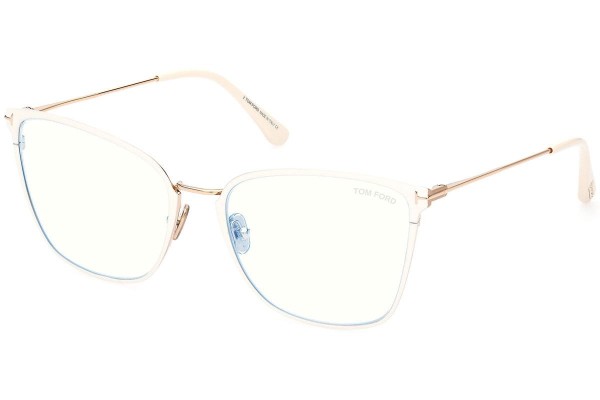 Ochelari Tom Ford FT5839-B 025 Cat Eye Albi