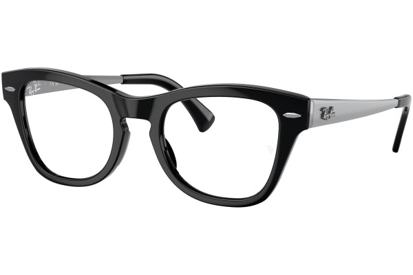 Okulary korekcyjne Ray-Ban RX0707VM 2000 Kwadratowe Czarne
