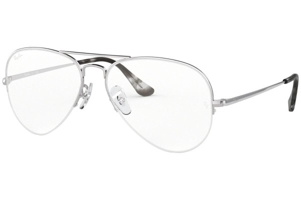 Okulary korekcyjne Ray-Ban Aviator Gaze RX6589 2501 Pilotki (Aviator) Srebrne