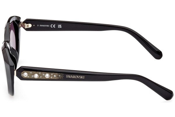 Okulary przeciwsłoneczne Swarovski SK0384 01A Owalne Czarne