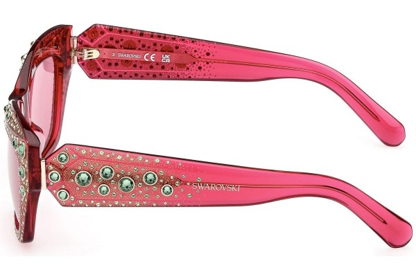 Okulary przeciwsłoneczne Swarovski SK0380 72S Kocie oczy Różowe