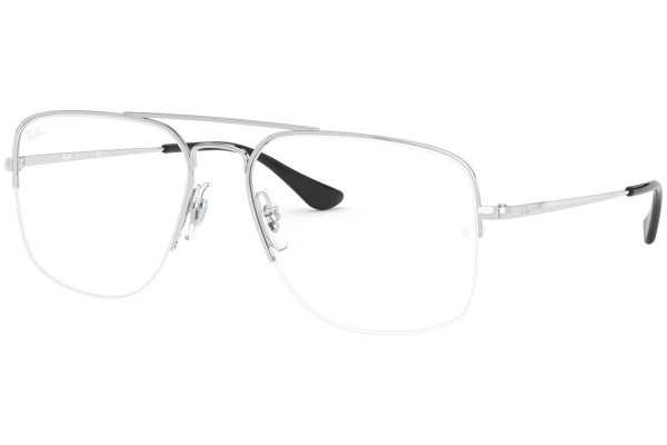 Okulary korekcyjne Ray-Ban The General Gaze RX6441 2501 Pilotki (Aviator) Srebrne