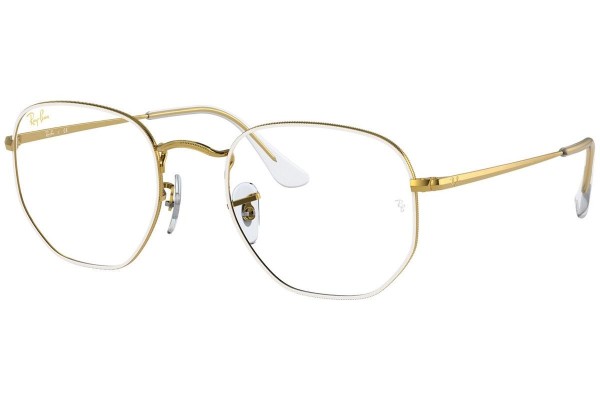 Okulary korekcyjne Ray-Ban Hexagonal RX6448 3104 Kwadratowe Złote