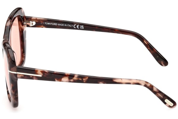 Okulary przeciwsłoneczne Tom Ford FT1008 55Y Kocie oczy Havana