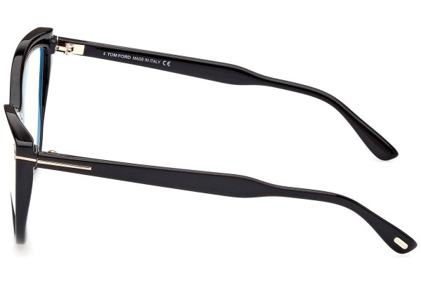 Okulary korekcyjne Tom Ford FT5843-B 001 Kocie oczy Czarne
