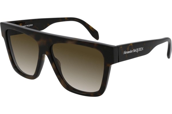 Okulary przeciwsłoneczne Alexander McQueen AM0302S 002 Flat Top Havana