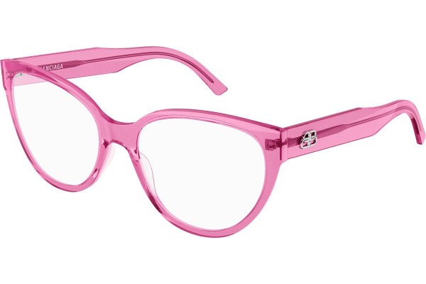 Okulary korekcyjne Balenciaga BB0064O 007 Kocie oczy Różowe