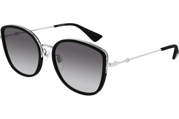 Okulary przeciwsłoneczne Gucci GG0606SK 002 Kwadratowe Czarne