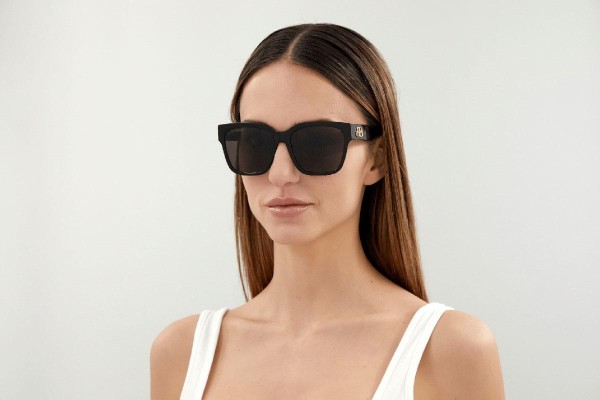 Okulary przeciwsłoneczne Balenciaga BB0056S 001 Kwadratowe Czarne