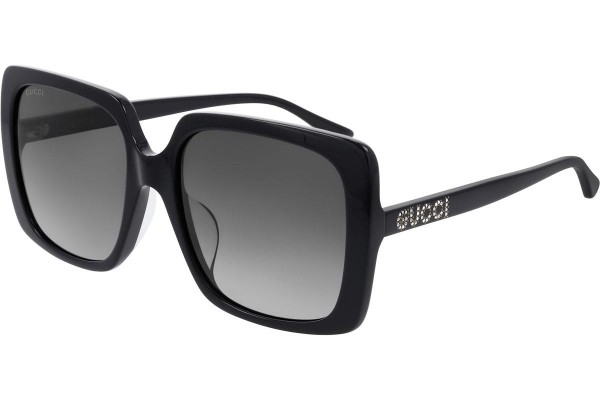 Okulary przeciwsłoneczne Gucci GG0728SA 001 Kwadratowe Czarne