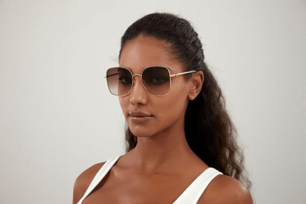 Okulary przeciwsłoneczne Gucci GG1143S 002 Oversize Złote
