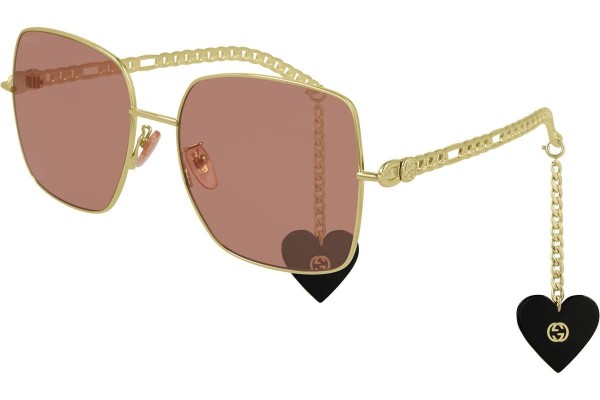 Okulary przeciwsłoneczne Gucci GG0724S 005 Kwadratowe Złote