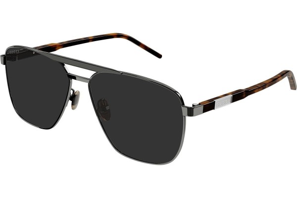 Okulary przeciwsłoneczne Gucci GG1164S 001 Pilotki (Aviator) Srebrne