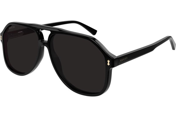 Okulary przeciwsłoneczne Gucci GG1042S 001 Pilotki (Aviator) Czarne