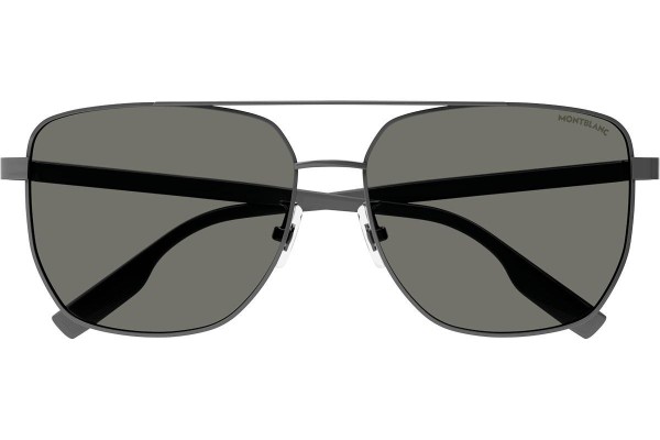 Okulary przeciwsłoneczne Mont Blanc MB0184SK 002 Kwadratowe Szare
