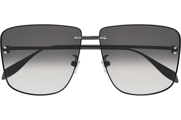 Okulary przeciwsłoneczne Alexander McQueen AM0343S 001 Oversize Srebrne