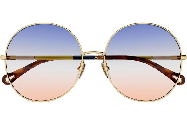 Okulary przeciwsłoneczne Chloe CH0112S 003 Okrągłe Złote