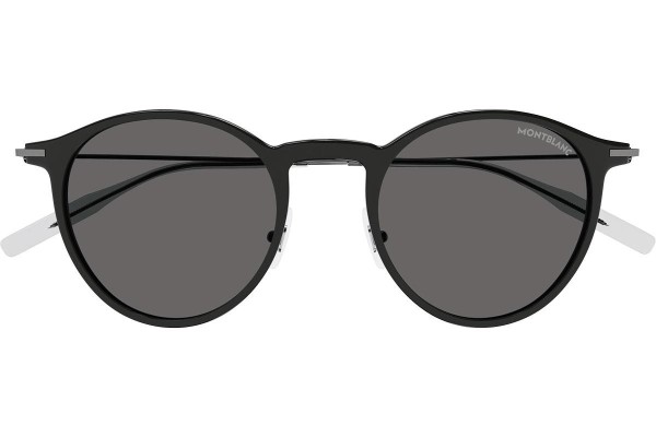 Okulary przeciwsłoneczne Mont Blanc MB0097S 005 Okrągłe Czarne