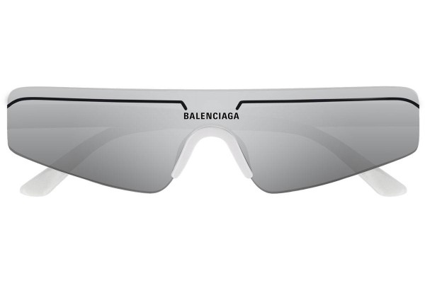 Okulary przeciwsłoneczne Balenciaga BB0003S 002 Pojedyncze | Shield Białe