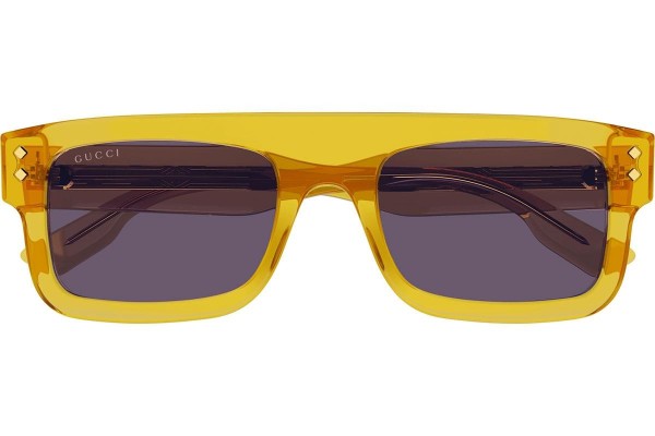 Okulary przeciwsłoneczne Gucci GG1085S 003 Prostokątne Żółte