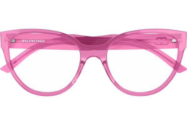 Okulary korekcyjne Balenciaga BB0064O 007 Kocie oczy Różowe