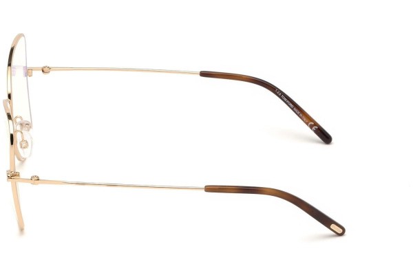 Okulary korekcyjne Tom Ford FT5571-B 028 Kocie oczy Złote