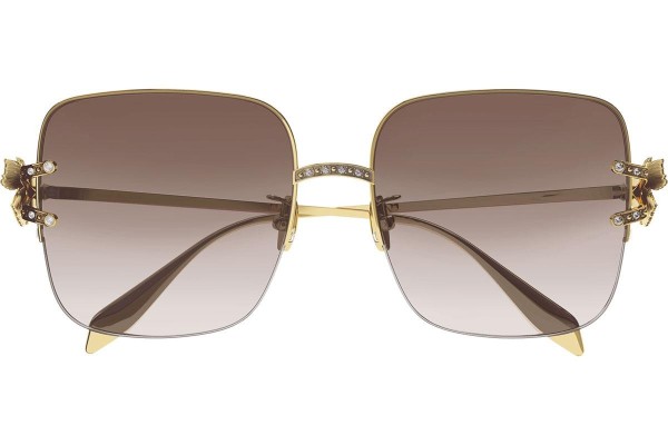 Okulary przeciwsłoneczne Alexander McQueen AM0371S 002 Kwadratowe Złote