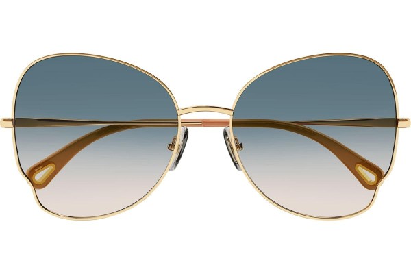 Okulary przeciwsłoneczne Chloe CH0094S 003 Kwadratowe Złote