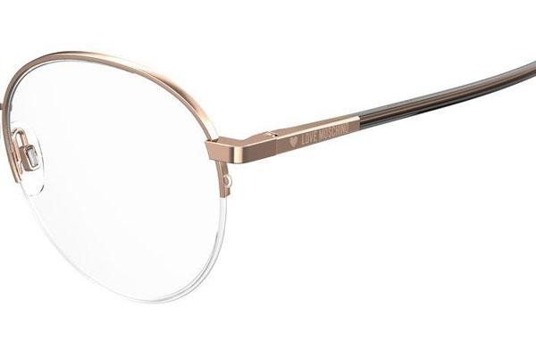 Okulary korekcyjne Love Moschino MOL569 DDB Okrągłe Złote