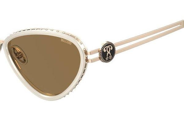 Okulary przeciwsłoneczne Moschino MOS095/S 5X2/70 Kocie oczy Złote