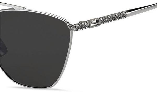 Solbriller Fendi FF0438/S 6LB/IR Polarized Cat Eye Sølv