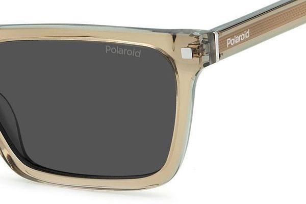Okulary przeciwsłoneczne Polaroid PLD4116/S/X 10A/M9 Polarized Prostokątne Beżowe