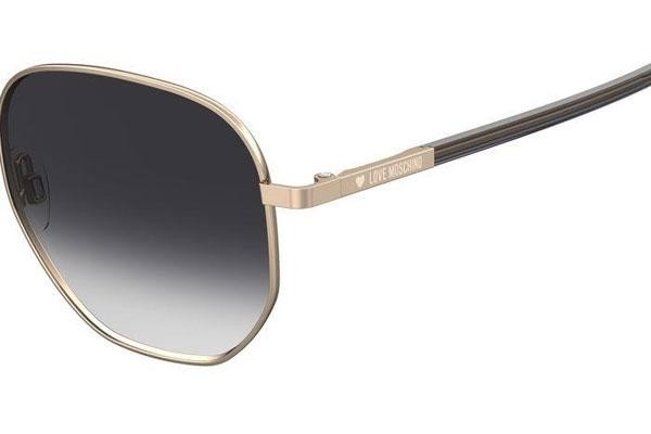 Okulary przeciwsłoneczne Love Moschino MOL028/S 000/9O Kwadratowe Złote