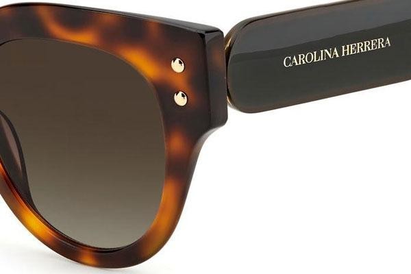 Okulary przeciwsłoneczne Carolina Herrera CH0008/S 05L/HA Kocie oczy Havana