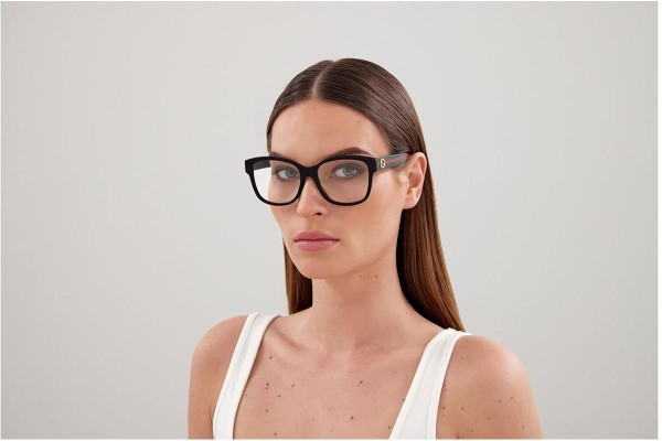 Okulary korekcyjne Gucci GG0038ON 011 Kwadratowe Czarne