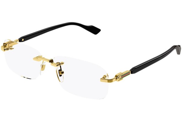 Okulary korekcyjne Gucci GG1221O 001 Prostokątne Złote
