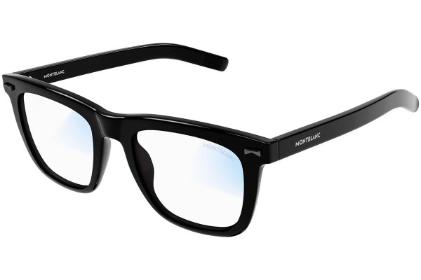 Okulary przeciwsłoneczne Mont Blanc MB0226S 005 blue-light [non-prescription] Kwadratowe Czarne