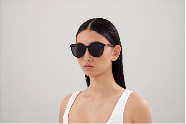 Okulary przeciwsłoneczne Gucci GG1180SK 002 Okrągłe Czarne