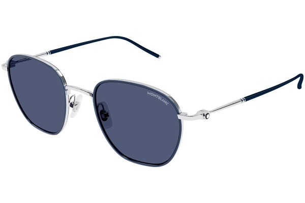 Okulary przeciwsłoneczne Mont Blanc MB0160S 009 Okrągłe Srebrne