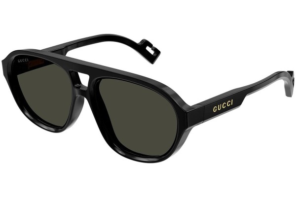 Okulary przeciwsłoneczne Gucci GG1239S 004 Pilotki (Aviator) Czarne