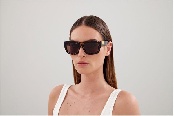 Okulary przeciwsłoneczne Bottega Veneta BV1178S 002 Kwadratowe Havana