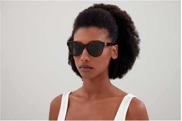 Okulary przeciwsłoneczne Saint Laurent SLM107 003 Kocie oczy Havana