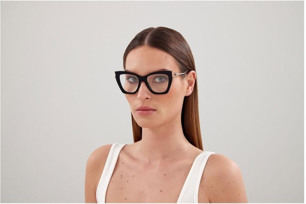 Okulary korekcyjne Alexander McQueen AM0376O 001 Kocie oczy Czarne